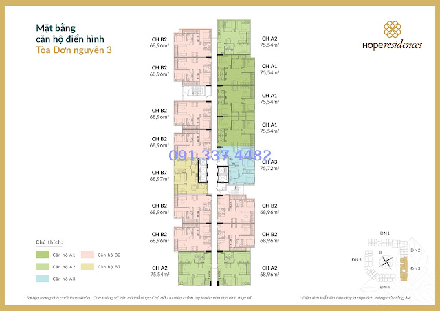 Mặt bằng thiết kế tòa Đơn Nguyên 3 Hope Residences Phúc Đồng Mặt bằng thiết kế tòa Đơn Nguyên 3 Hope Residences Phúc Đồng