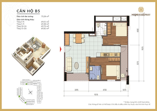Mặt bằng thiết kế tòa Đơn Nguyên 5 Hope Residences Phúc Đồng Mặt bằng thiết kế tòa Đơn Nguyên 5 Hope Residences Phúc Đồng