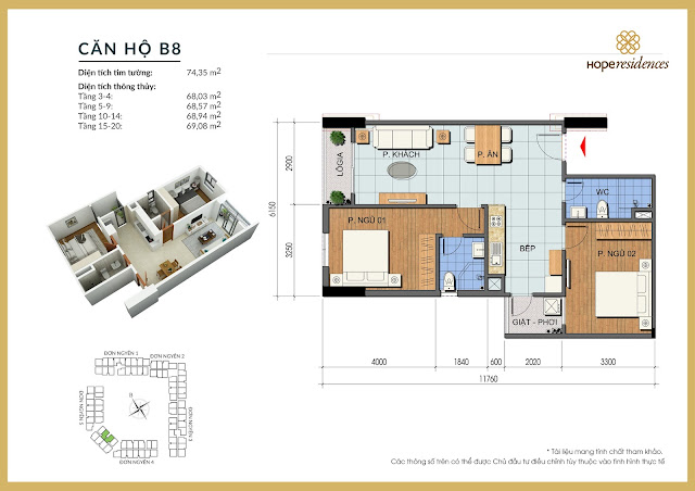 Mặt bằng thiết kế tòa Đơn Nguyên 5 Hope Residences Phúc Đồng Mặt bằng thiết kế tòa Đơn Nguyên 5 Hope Residences Phúc Đồng