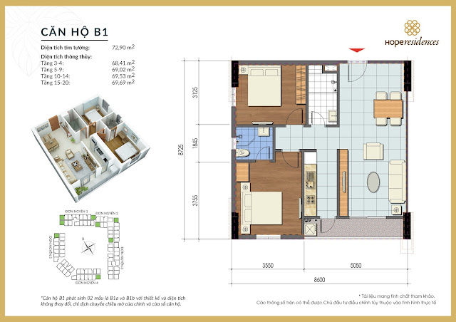 Mặt bằng thiết kế tòa Đơn Nguyên 5 Hope Residences Phúc Đồng Mặt bằng thiết kế tòa Đơn Nguyên 5 Hope Residences Phúc Đồng